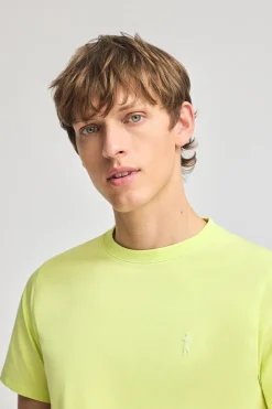 Polo Club T-Shirts*T-shirt vert citron à col ras du cou et Big Rigby Go caoutchouté Citron Vert