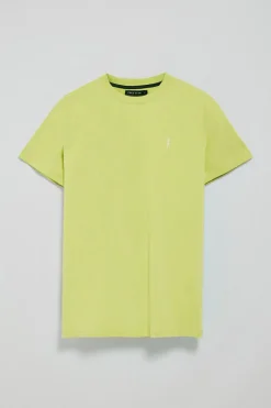Polo Club T-Shirts*T-shirt vert citron à col ras du cou et Big Rigby Go caoutchouté Citron Vert