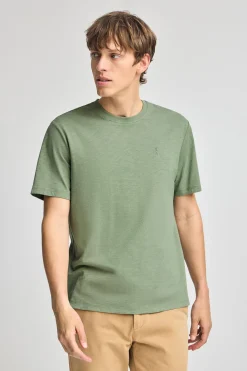 Polo Club T-Shirts*T-shirt en coton flammé à broderie Rigby Go Vert jade