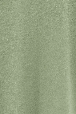 Polo Club T-Shirts*T-shirt en lin et coton à col en V avec monogramme brodé Vert jade