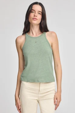 Polo Club T-Shirts*T-shirt en lin et coton avec monogramme brodé Vert jade