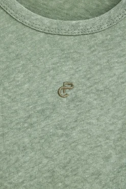 Polo Club T-Shirts*T-shirt en lin et coton avec monogramme brodé Vert jade
