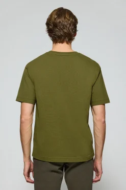 Polo Club T-Shirts*T-shirt vert à manches courtes et col ras du cou avec logo Kaki