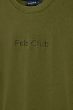 Polo Club T-Shirts*T-shirt vert à manches courtes et col ras du cou avec logo Kaki
