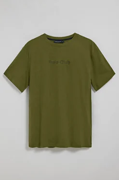 Polo Club T-Shirts*T-shirt vert à manches courtes et col ras du cou avec logo Kaki