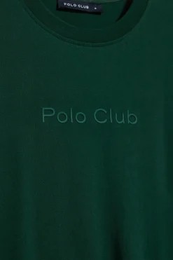 Polo Club T-Shirts*T-shirt vert émeraude à manches courtes et col ras du cou avec logo Émeraude foncée