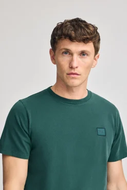 Polo Club T-Shirts*T-shirt vert émeraude garment dye avec détail Émeraude foncée
