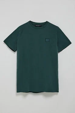 Polo Club T-Shirts*T-shirt vert émeraude garment dye avec détail Émeraude foncée