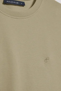 Polo Club T-Shirts*T-shirt vert microstructuré avec un monogramme brodé PC Vert sauge