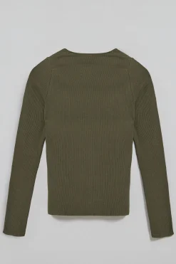 Polo Club T-Shirts*T-shirt Penelope avec bouton nacré Vert militaire