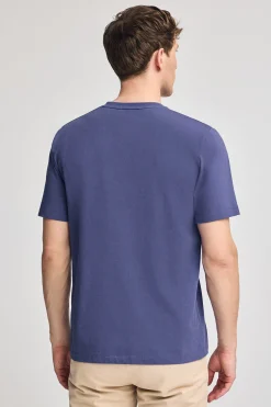 Polo Club T-Shirts*T-shirt violet bleuté à manches courtes et col en V avec broderie Rigby Best Bleu Violet