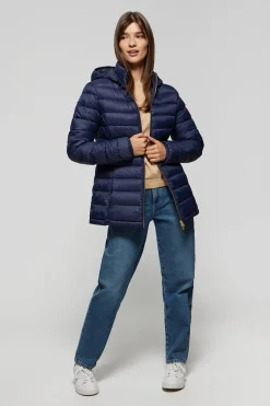 Polo Club Vestes*Veste Carla ultralight avec capuche et logo Bleu Marine