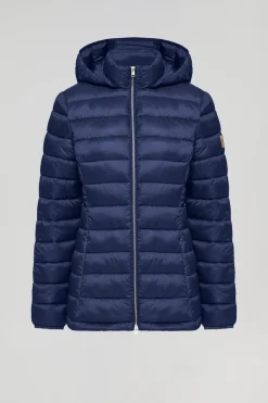 Polo Club Vestes*Veste Carla ultralight avec capuche et logo Bleu Marine