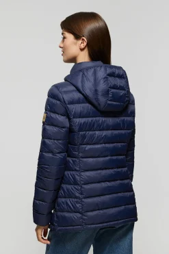 Polo Club Vestes*Veste Carla ultralight avec capuche et logo Bleu Marine