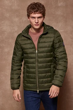 Polo Club Vestes*Veste Charles ultralight verte avec capuche et logo Vert forêt