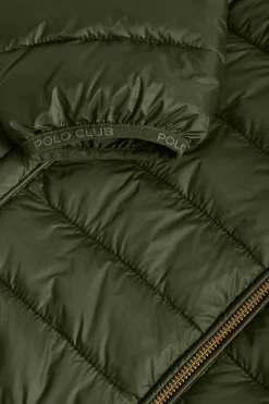 Polo Club Vestes*Veste Charles ultralight verte avec capuche et logo Vert forêt