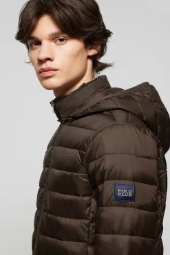Polo Club Vestes*Veste Charles ultralight marron avec capuche et logo Marron foncé