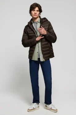 Polo Club Vestes*Veste Charles ultralight marron avec capuche et logo Marron foncé