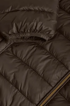 Polo Club Vestes*Veste Charles ultralight marron avec capuche et logo Marron foncé