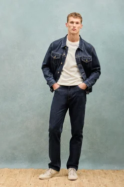 Polo Club Vestes*Veste en jeans Boston avec logo brodé Bleu Indigo