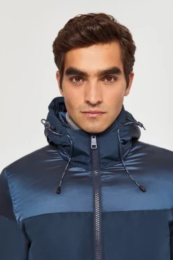 Polo Club Vestes*Veste matelassée , mate et brillante avec écusson sur la manche Bleu Pétrole