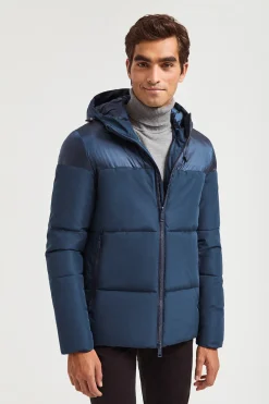 Polo Club Vestes*Veste matelassée , mate et brillante avec écusson sur la manche Bleu Pétrole
