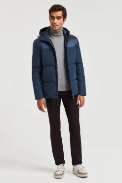 Polo Club Vestes*Veste matelassée , mate et brillante avec écusson sur la manche Bleu Pétrole