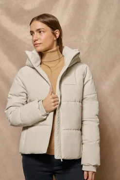 Polo Club Vestes*Veste matelassée gris Glacier avec capuche fixe et détails Gris clair