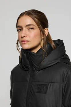 Polo Club Vestes*Veste matelassée e Glacier avec capuche fixe et détails Noir
