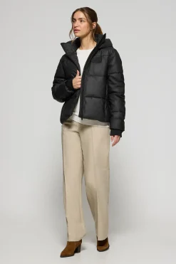 Polo Club Vestes*Veste matelassée e Glacier avec capuche fixe et détails Noir