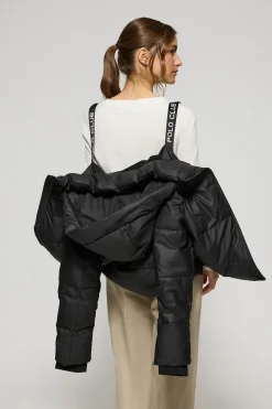 Polo Club Vestes*Veste matelassée e Glacier avec capuche fixe et détails Noir
