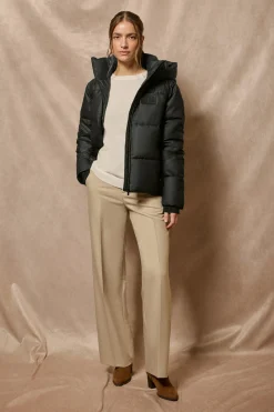 Polo Club Vestes*Veste matelassée e Glacier avec capuche fixe et détails Noir