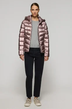 Polo Club Vestes*Veste à effet brillant Golden avec capuche amovible et détails Rose