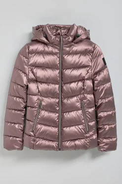 Polo Club Vestes*Veste à effet brillant Golden avec capuche amovible et détails Rose