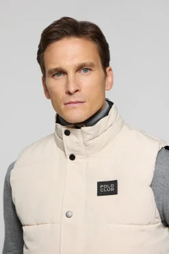 Polo Club Vestes*Veste sans manches matelassée à écusson caoutchouté Beige
