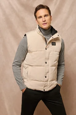 Polo Club Vestes*Veste sans manches matelassée à écusson caoutchouté Beige