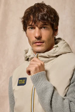 Polo Club Vestes*Veste sans manches légère avec capuche fixe et détails Beige