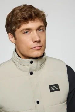 Polo Club Vestes*Veste sans manches blanc glacier matelassée à écusson caoutchouté Glace