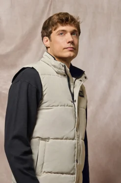 Polo Club Vestes*Veste sans manches blanc glacier matelassée à écusson caoutchouté Glace
