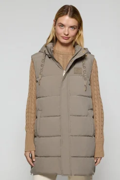 Polo Club Vestes*Veste sans manches couleur Tokio avec capuche amovible et détails Taupe
