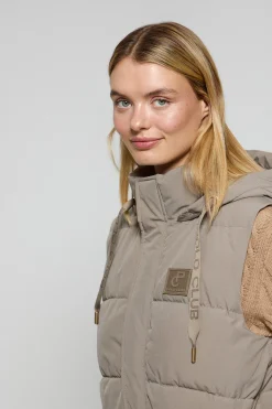 Polo Club Vestes*Veste sans manches couleur Tokio avec capuche amovible et détails Taupe