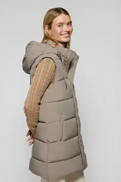 Polo Club Vestes*Veste sans manches couleur Tokio avec capuche amovible et détails Taupe