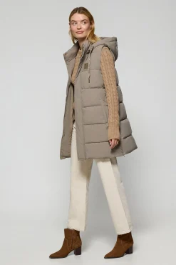 Polo Club Vestes*Veste sans manches couleur Tokio avec capuche amovible et détails Taupe