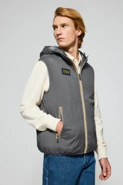 Polo Club Vestes*Veste sans manches grise légère avec capuche fixe et détails Gris Foncé