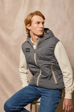 Polo Club Vestes*Veste sans manches grise légère avec capuche fixe et détails Gris Foncé