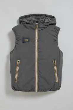 Polo Club Vestes*Veste sans manches grise légère avec capuche fixe et détails Gris Foncé