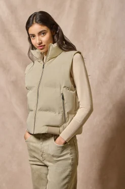 Polo Club Vestes*Veste sans manches matelassée New York avec écusson Beige