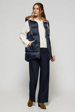 Polo Club Vestes*Veste sans manches matelassée Ice avec capuche fixe et détails Bleu Marine
