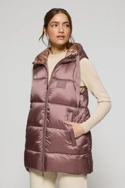 Polo Club Vestes*Veste sans manches matelassée Ice avec capuche fixe et détails Rose taupe