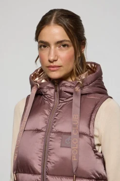 Polo Club Vestes*Veste sans manches matelassée Ice avec capuche fixe et détails Rose taupe